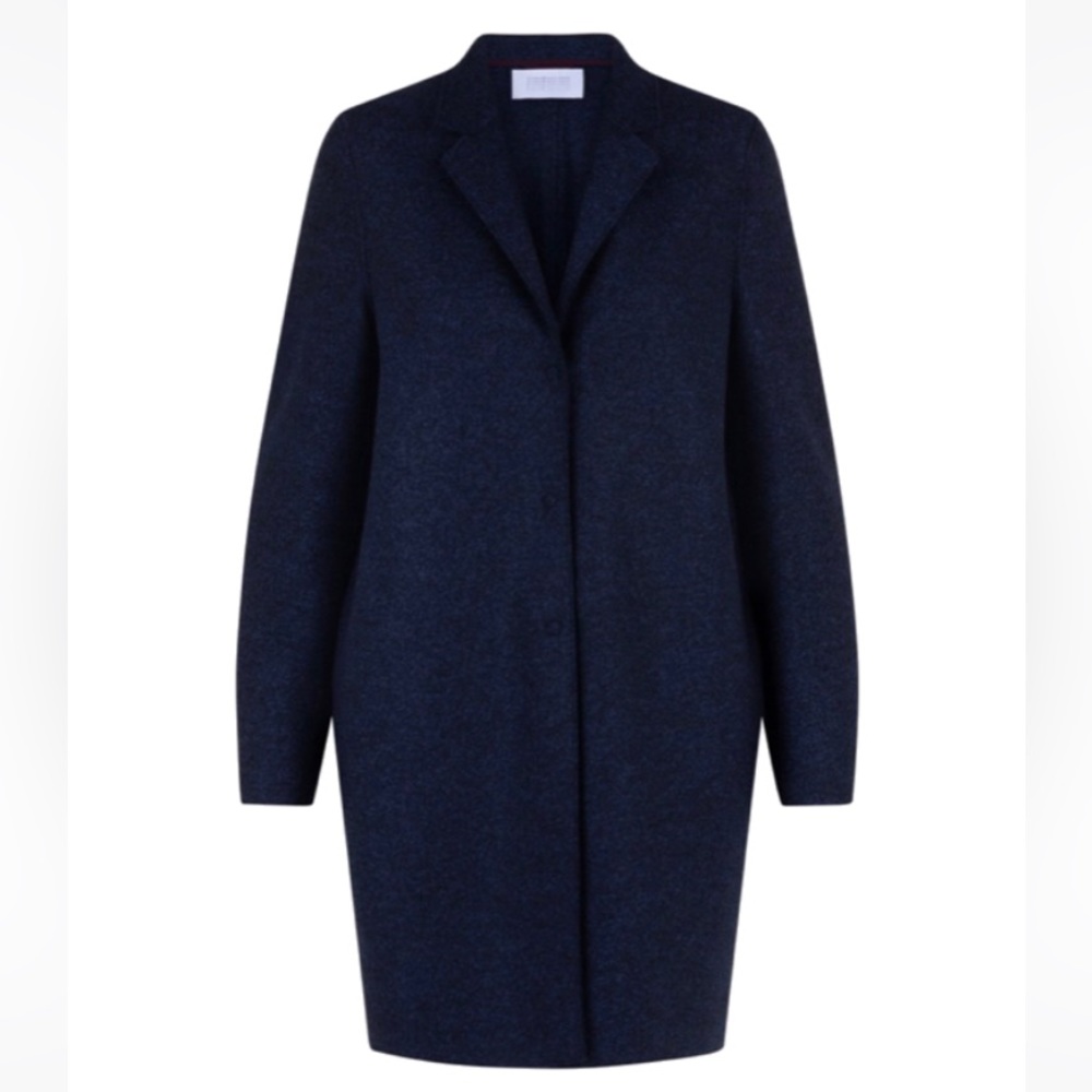Harris Wharf London navy blue wool cocoon coat size 40 IT/S